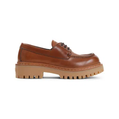 Prada Brown Calf Leather St. Moritz Derbies