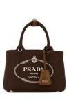 Prada Women Brown Logo Mini Tote