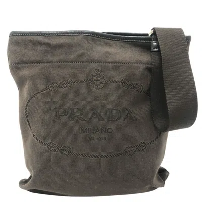 Pre-owned Prada Brown Canvas Pochette Shoulder Bag ()