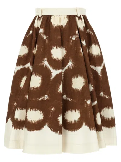 PRADA WOMEN BROWN CANVAS SKIRT, 28 LUXURY SKIRTS FOR WOMEN DARVEYS