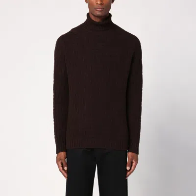 Prada Brown Cashmere Blend Turtleneck Sweater