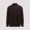 Prada Long Sleeve Corduroy Shirt Chest Pocket In Brown