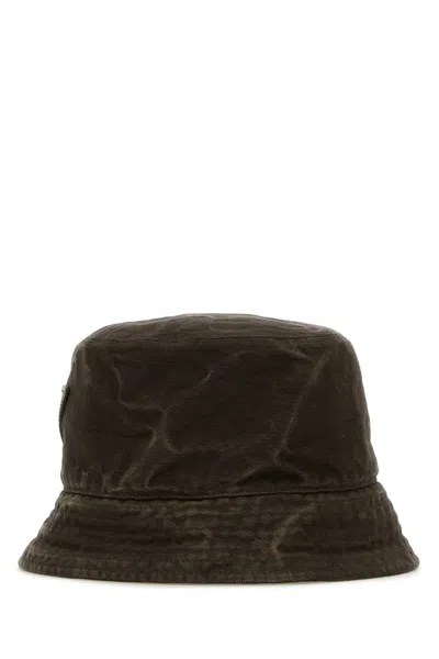 Prada Brown Cotton Bucket Hat
