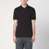 Prada Dark Brown Cotton Piquet Polo Shirt In Brown