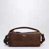 Prada Suede Leather Shoulder Bag In Brown