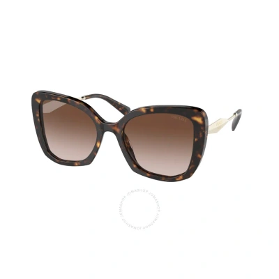 Prada Brown Gradient Butterfly Ladies Sunglasses Pr 03ys 2au6s1 53 In Brown / Tortoise