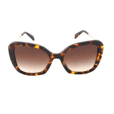 Pre-owned Prada Brown Gradient Butterfly Ladies Sunglasses Pr 03ys Vau6s1 53