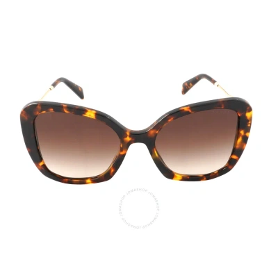 Prada Brown Gradient Butterfly Ladies Sunglasses Pr 03ys Vau6s1 53 In Brown / Gold / Honey / Tortoise