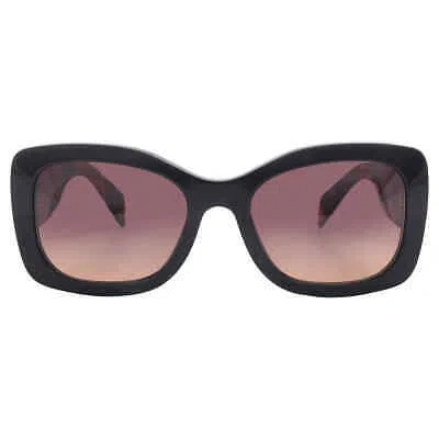 Pre-owned Prada Brown Gradient Butterfly Ladies Sunglasses Pr A08s 12o50c 56