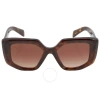 Prada Brown Gradient Irregular Ladies Sunglasses Pr 14zs 2au6s1 50 In Brown / Tortoise