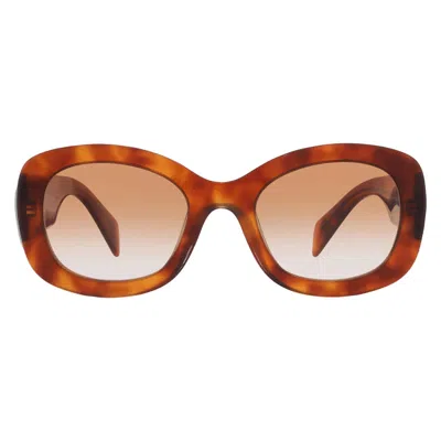Prada Brown Gradient Oval Ladies Sunglasses Pr A13s 18r70e 54 In Gray