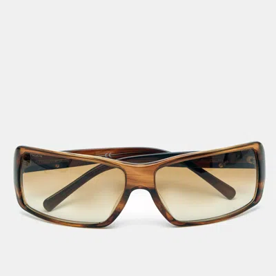 Pre-owned Prada Brown Gradient Spr24g Rectangle Sunglasses