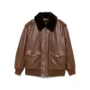 Prada Shearling-collar Leather Jacket In Brown