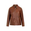 PRADA BROWN LAMB LEATHER JACKET