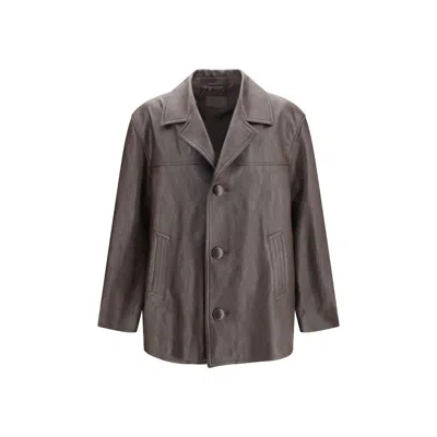 Prada Brown Lamb Leather Leather Jacket