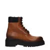 Prada Brown Leather Ankle Boots In Brown