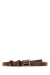 Prada Brown Leather Belt In Brown