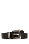 Prada Saffiano Leather Belt In Caffe