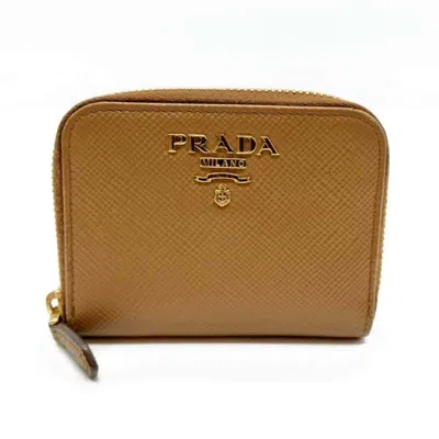 Pre-owned Prada Brown Leather Coin Purse/coin Case ()