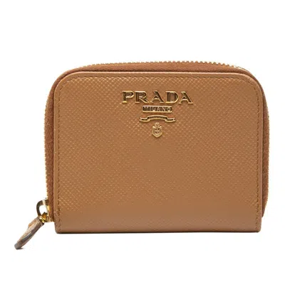 Pre-owned Prada Brown Leather Coin Purse/coin Case ()