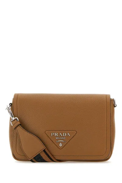 Prada Brown Leather Crossbody Bag In Caramel 0 N