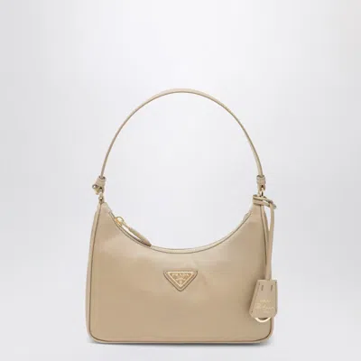 Prada Brown Leather Handbag In Nude