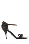 Prada Brown Leather Heels In Brown