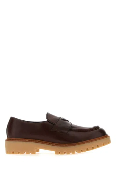 Prada Brown Leather Loafers