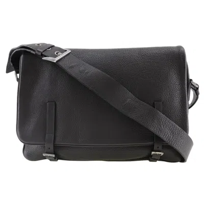Pre-owned Prada Brown Leather Messenger Bag Shoulder Bag ()