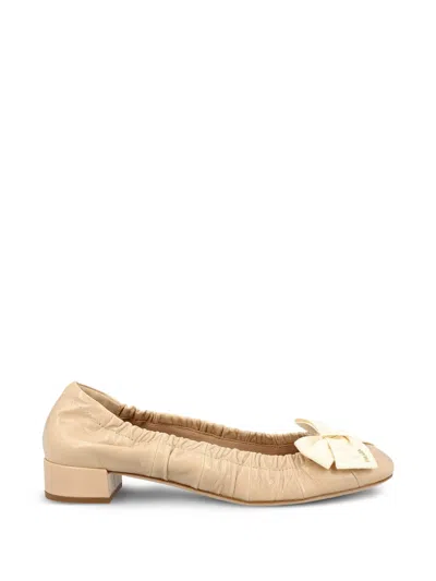 Prada Brown Leather Pumps Footwear In Neutral