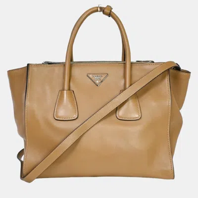 Pre-owned Prada Brown Leather Saffiano Handbag