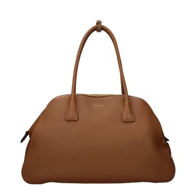 Prada Brown Leather Shoulder Bag
