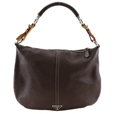 Pre-owned Prada Brown Leather Shoulder Bag ()