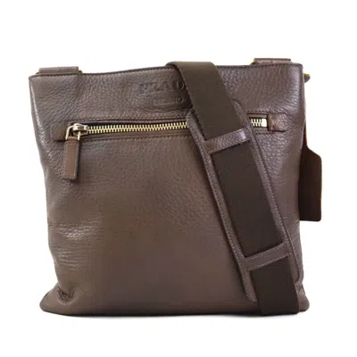 Pre-owned Prada Brown Leather Shoulder Bag ()