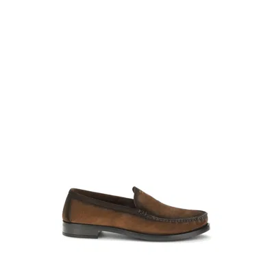 Prada Brown Leather Slip-on Loafers