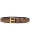 Prada Brown Logo Buckle Belt In Brown
