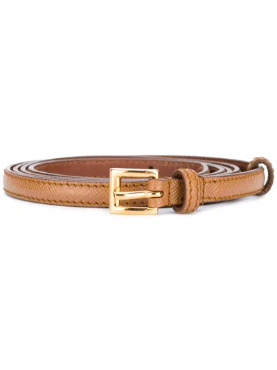 Prada Brown Logo Buckle Belt