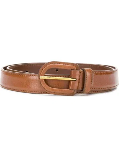 Prada Brown Logo Buckle Belt