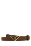 Prada Brown Logo Buckle Belt Belt In Brown