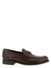 Prada Brushed Calf Leather Lace-up Loafers In Brown