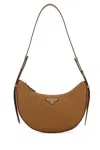 Prada Brown Logo Mini Shoulder Bag In Brown