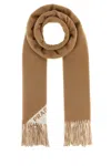 Prada Two-tone Fringed Edge Scarf Accessory In Brown