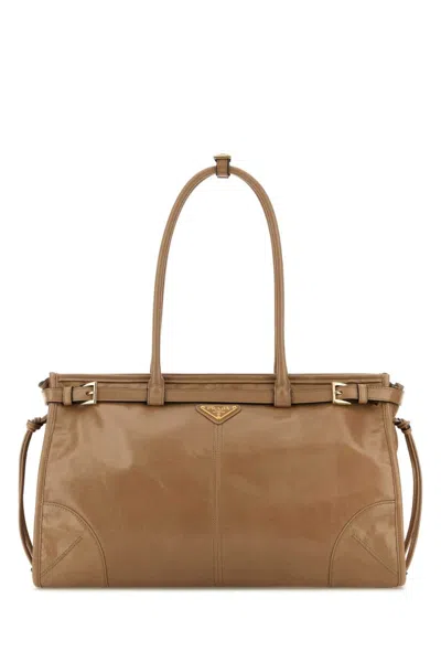 Prada Brown Logo Shoulder Bag