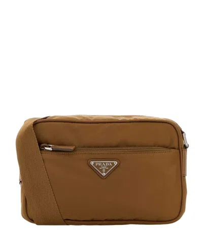 Prada Cross Body Bag Adjustable Strap Detachable Pouch In Brown