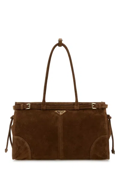 Prada Brown Logo Tote