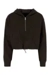 Prada Reversible Drawstring Hem Cotton Sweatshirt In Black