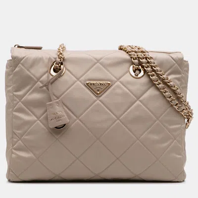 Pre-owned Prada Brown Medium Re-nylon Re-edition 1995 Chaine Shoulder Bag