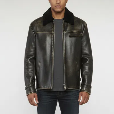 Pre-owned Prada Brown Nappa Leather And Shearling Bomber Jacket Xl