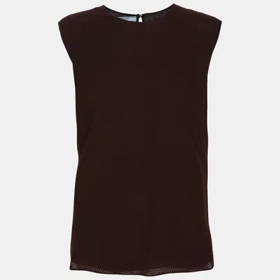 Pre-owned Prada Brown Nylon Top Xl
