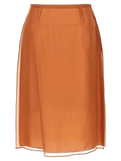 PRADA BROWN ORGANZA SKIRT